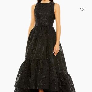 Sleeveless High Low Brocade Gown